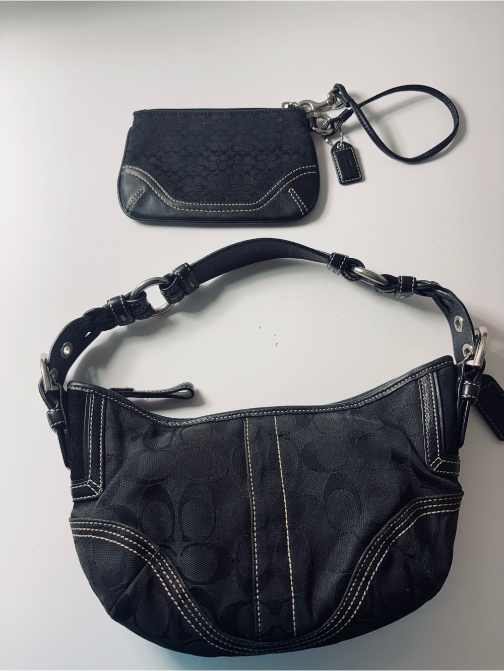 COACH VINTAGE Y2K BAG AND WRISTLET SET.